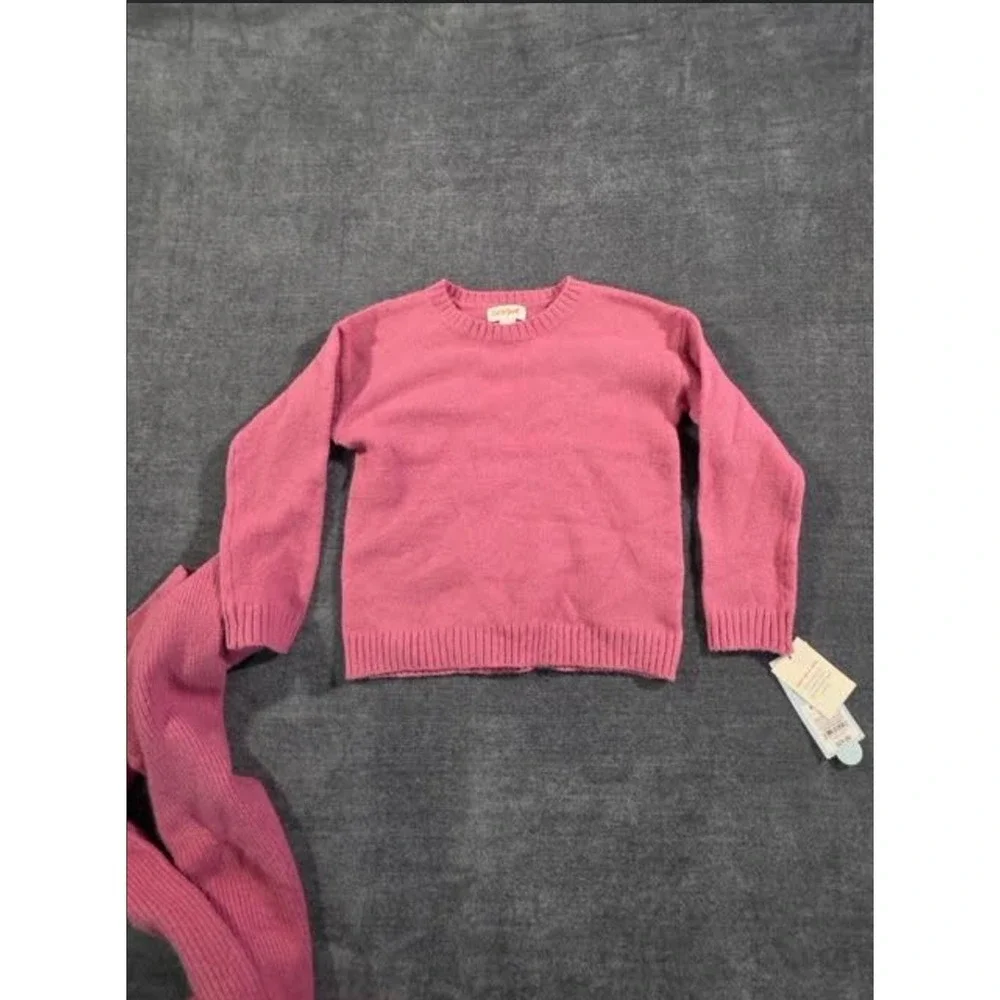 Cat & Jack Toddler Girls Pink Sweater and Ribbed Leggings Set Size 4T NWT